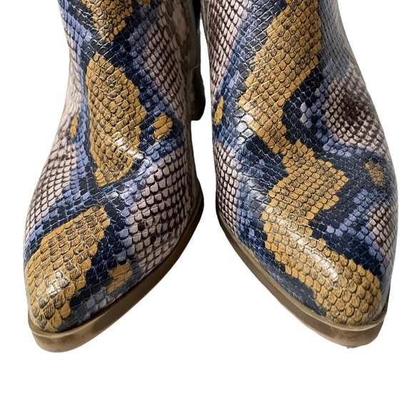 Madden Girl Dafnii Snakeskin Multicolor Block Heel Bootie 6M - Picture 10 of 12